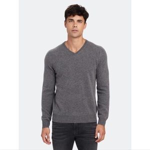 NAADAM Men’s Gray Cashmere V Neck Medium